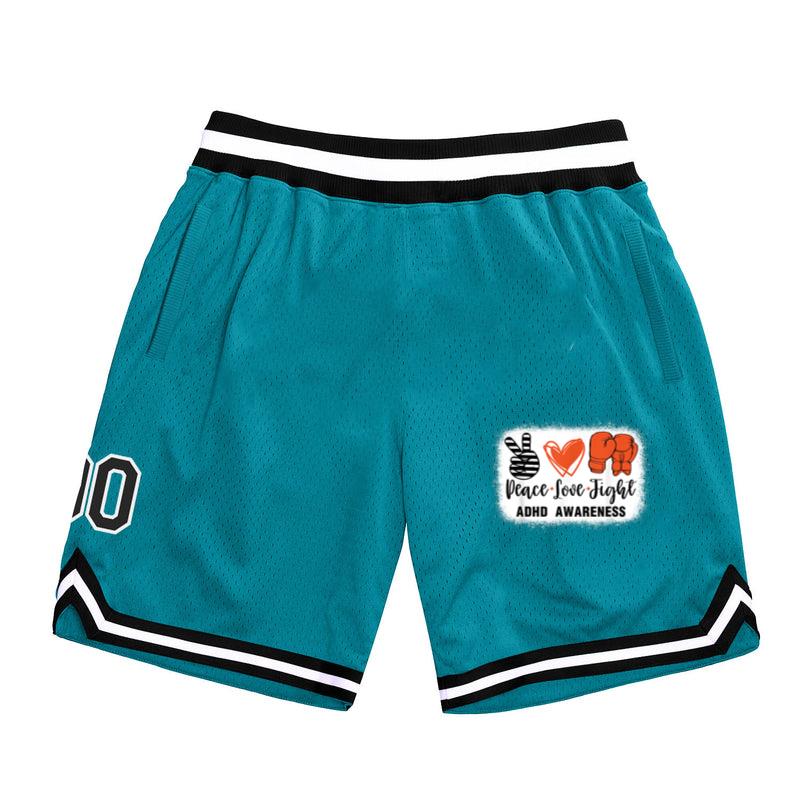 ADHD Awareness Peace Love Boxing Basketball Shorts