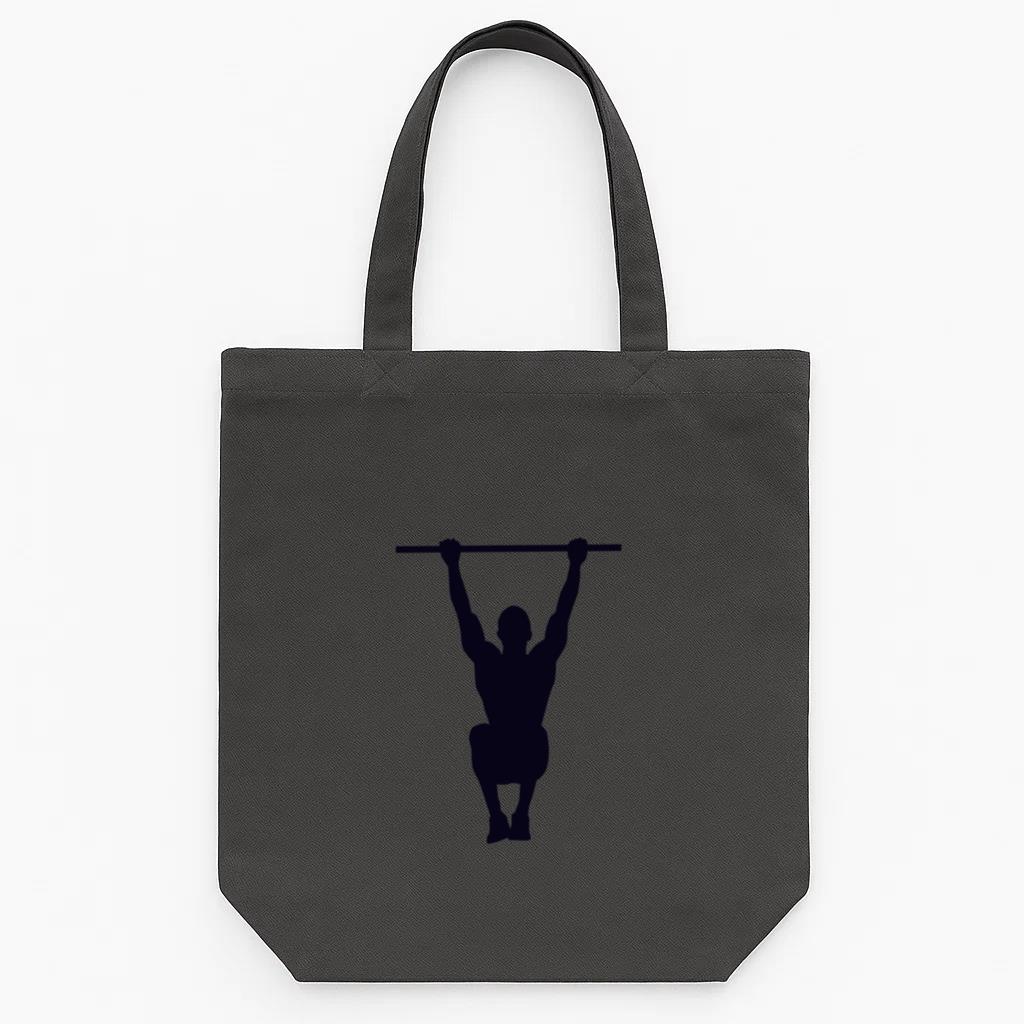 Hanging Knee Raises Crossfit Silhouette Tote Canvas Bag