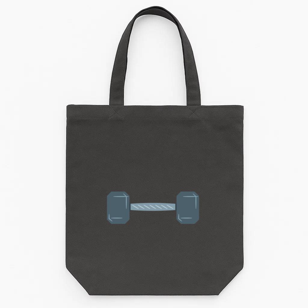 Hex Dumbbell Icon Tote Canvas Bag