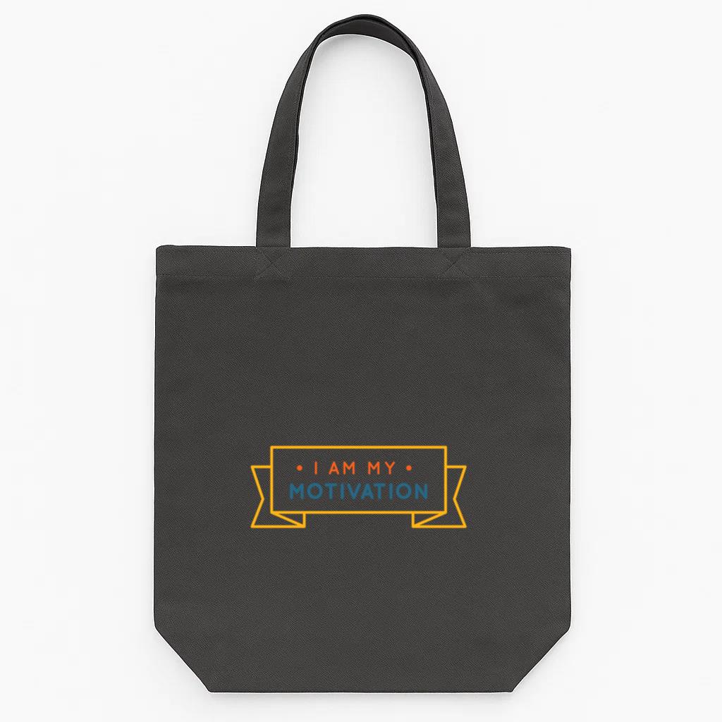 I Am My Motivation Workout Phrase Tote Canvas Bag