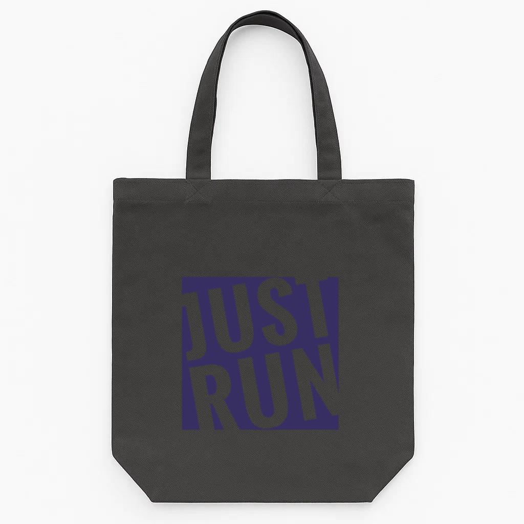 Just Run Workout Lettering Tote Canvas Bag