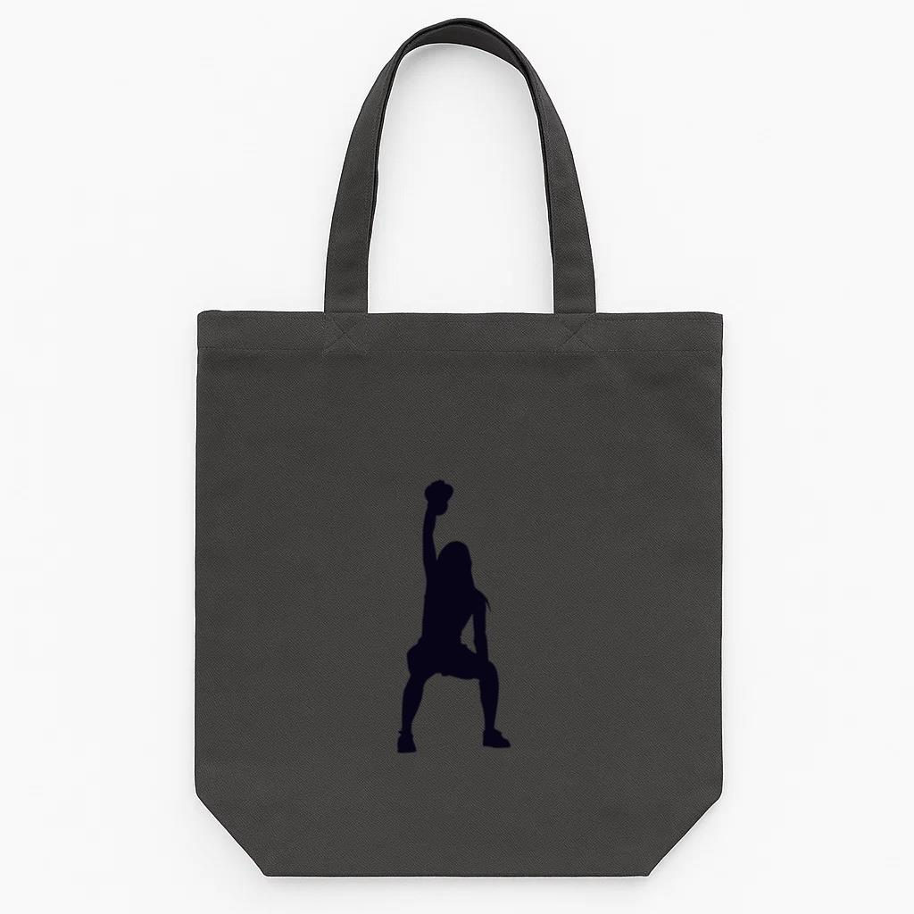 Kettlebell Lifting Crossfit Silhouette Tote Canvas Bag