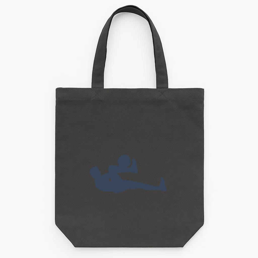 Laying Down Person Silhouette Tote Canvas Bag