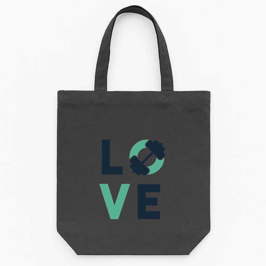 Love Gym Badge Tote Canvas Bag