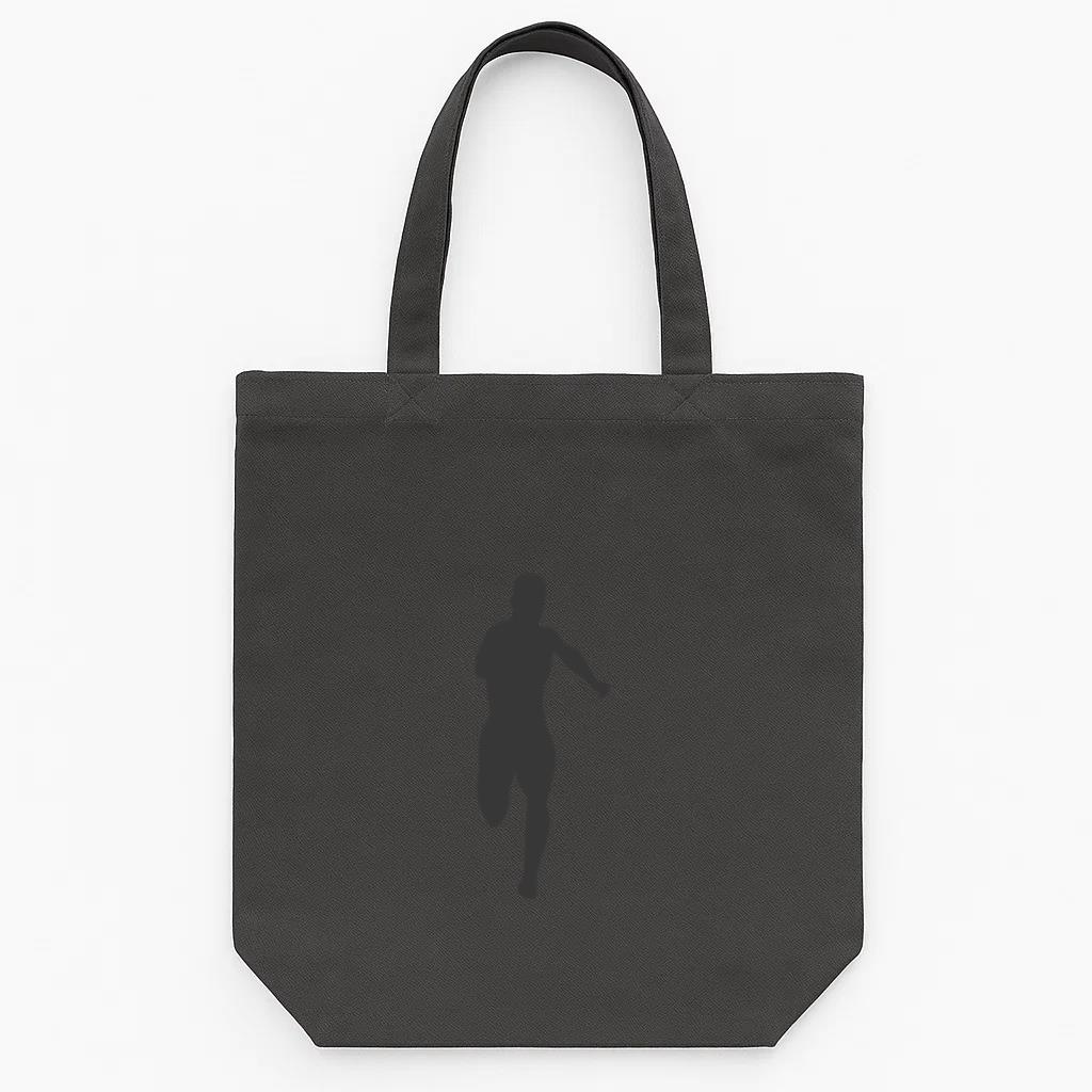 Male Athlete Running Silhouette Tote Canvas Bag