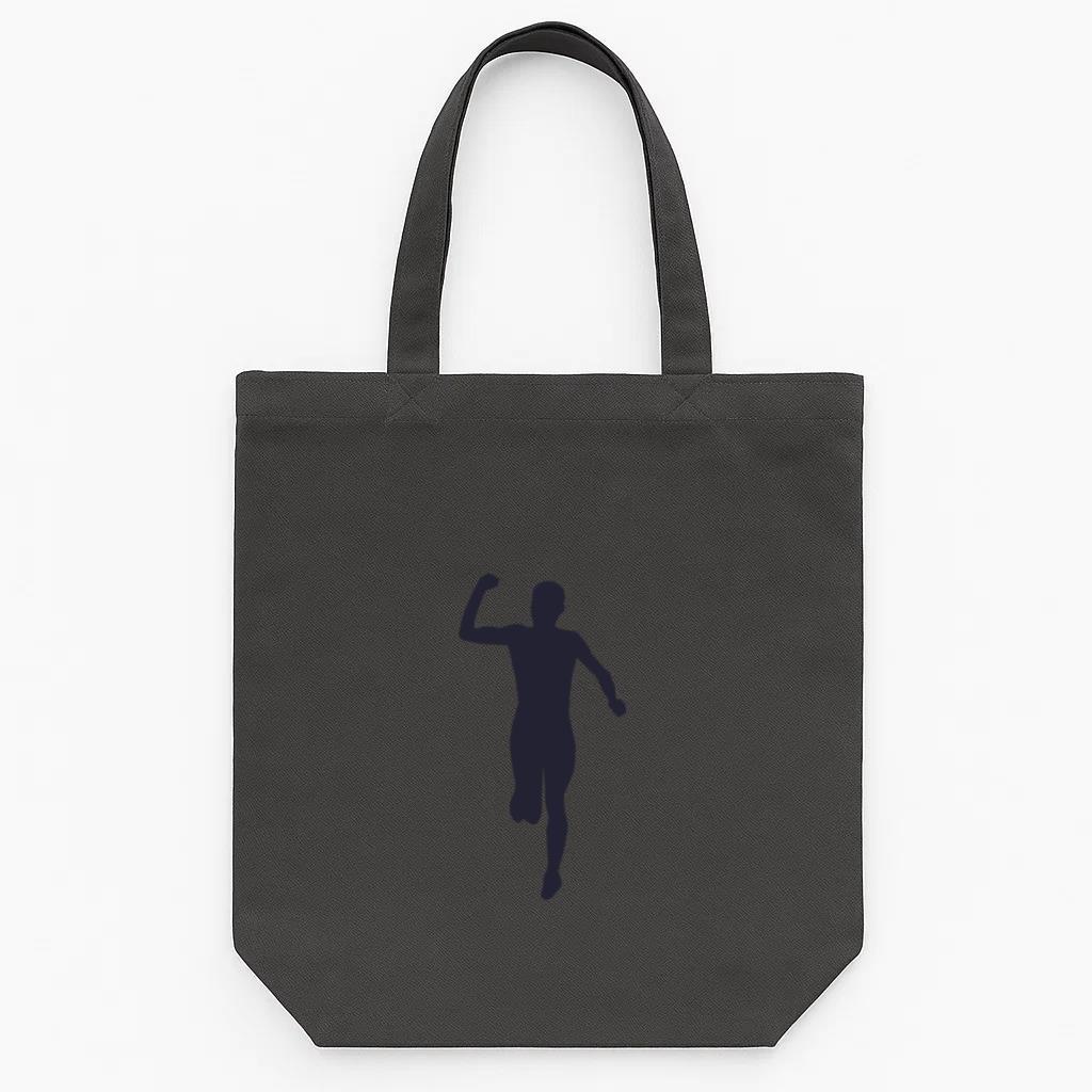 Male Athlete Silhouette Tote Canvas Bag