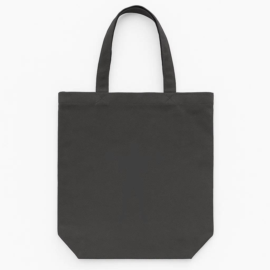 Man Barbell Biceps Curl Silhouette Tote Canvas Bag