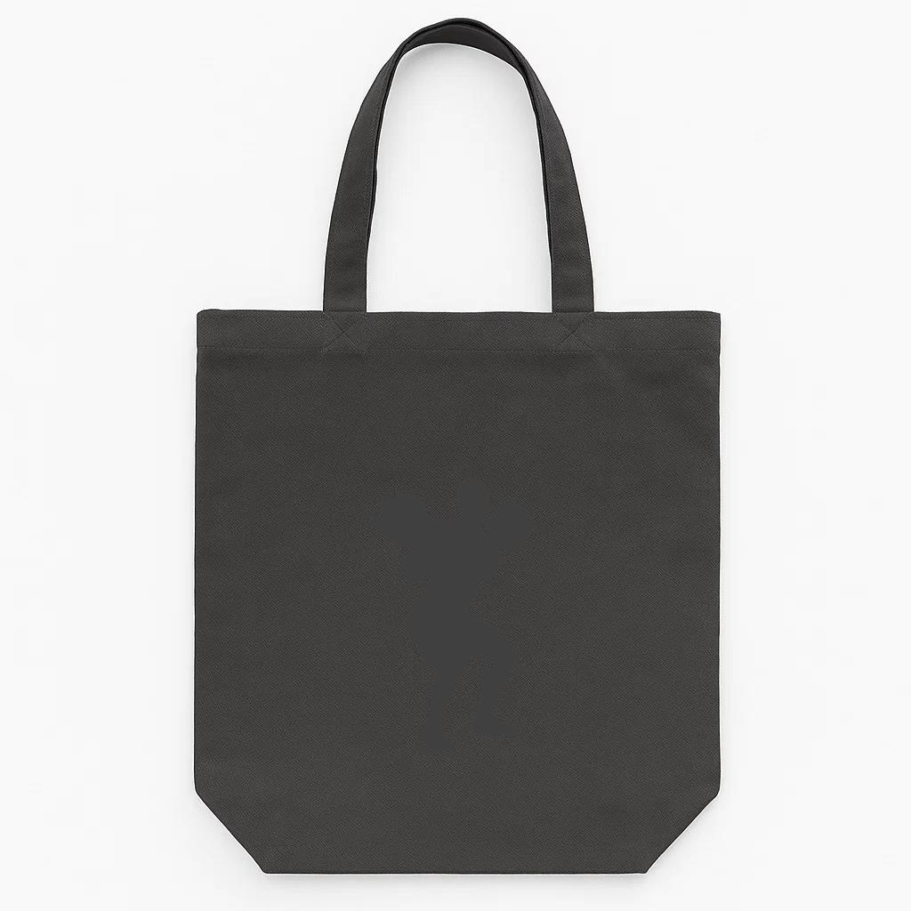 Man Barbell Squat Silhouette Tote Canvas Bag